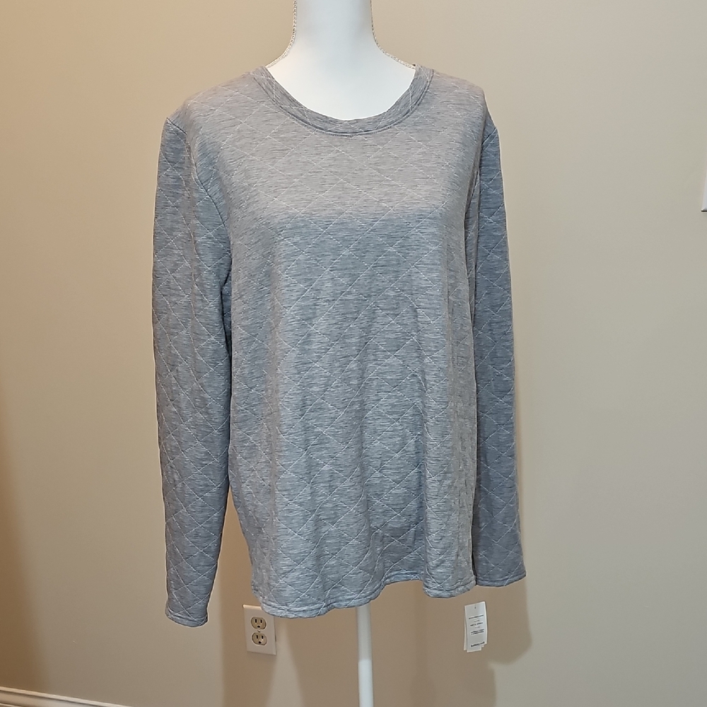 Crown & Ivy Gray Quilted Blouse